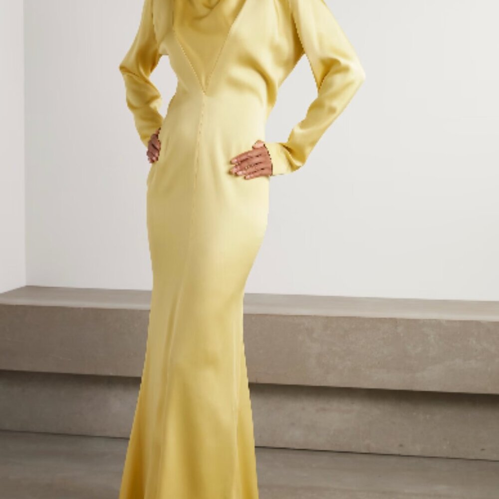 Stella McCartney Yellow Satin Gown New Season Fall 2025 Runway